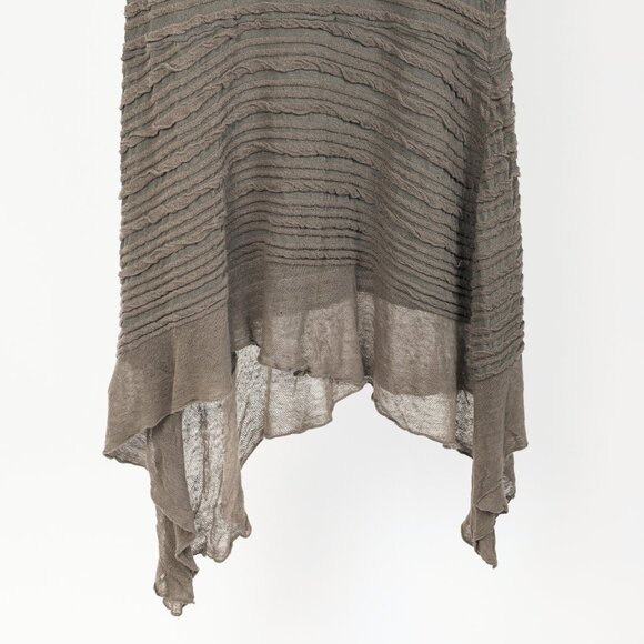 Sarah Pacini Grey Textured-Stripe Knit Midi Dress - Picture 5 of 6